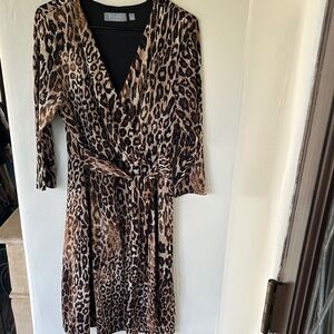 Elegant leopard Long Sleeve Dress